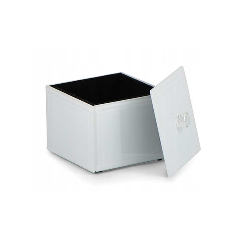 Szklana szkatułka pudełko na biżuterię obrączki
