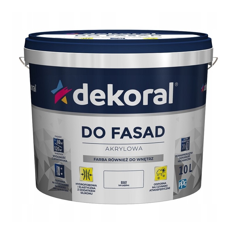 DEKORAL AKRYLOWA FARBA DO FASAD 10L